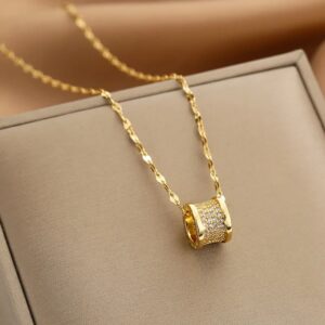Elegant Cylinder Pendant Necklace