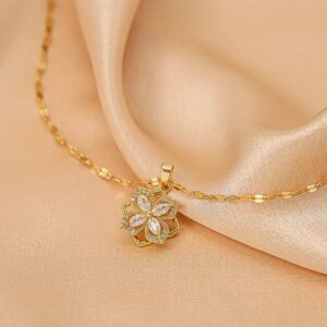 Diamond Flower Pendant Necklace – Radiant, Refined, Timeless
