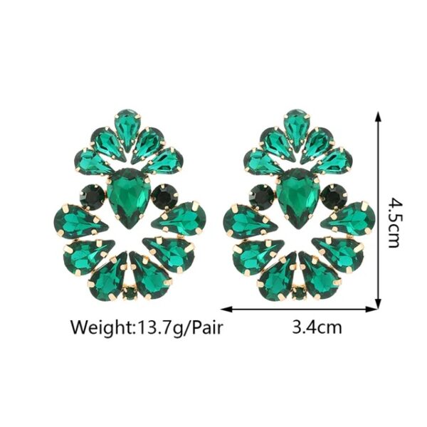 Emerald Green Water Droplet Stud Earrings – Luxurious Shine - Image 2