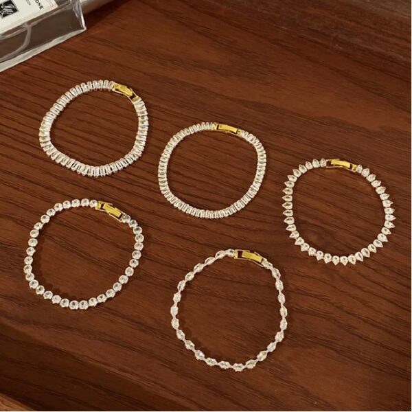 Set of 5 Sparkling Bracelets with Diamond-Like Stones - Image 2