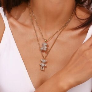 Golden Bear Duo Necklace Set