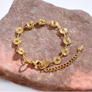 Glam Geometric Chain Bracelet – Handmade 304 Stainless Steel, K Gold Plated