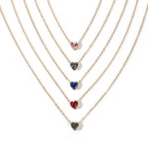 Colorful Heart Necklace Set – 5 Styles for Every Day