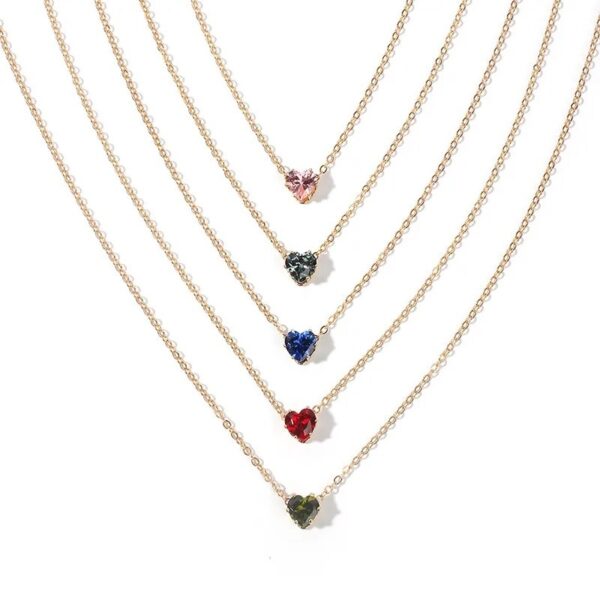 Colorful Heart Necklace Set – 5 Styles for Every Day
